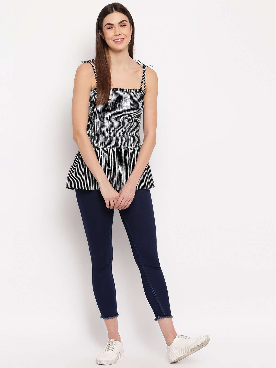Women's Rayon Printed Casual Summer Style Tie Shoulder Straps Free Size Tank Top ( Multi20) - Image 2